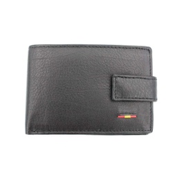 [3001-2-BK] CARTERA PIEL BANDERITA LATERAL PEQ. NEGRA