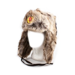 GORRO PELO RUSO SHAPKA BEIGE-GRIS