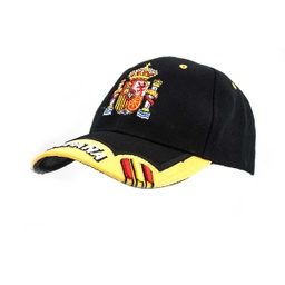 [45509-NEGRA] GORRA BORDADA CONSTITUCION 3 TIRAS LATER.ESPAÑA NEGRA