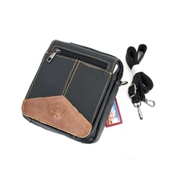 [HD7002/HD7001] BOLSO CUERO GENUINE TAPA LARGA NEGRO-MARRON