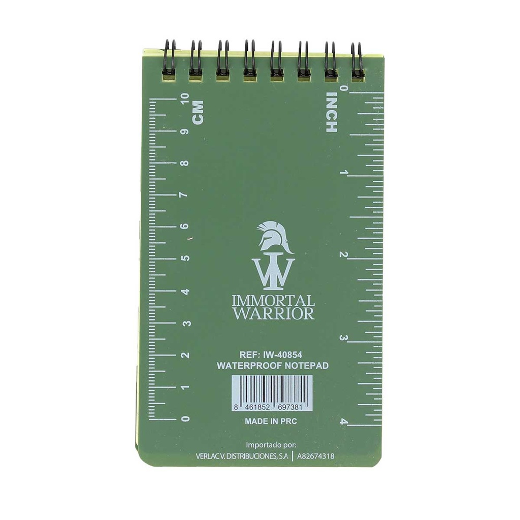 LIBRETA WATERPROOF IMMORTAL 8 X 12 CM VERDE