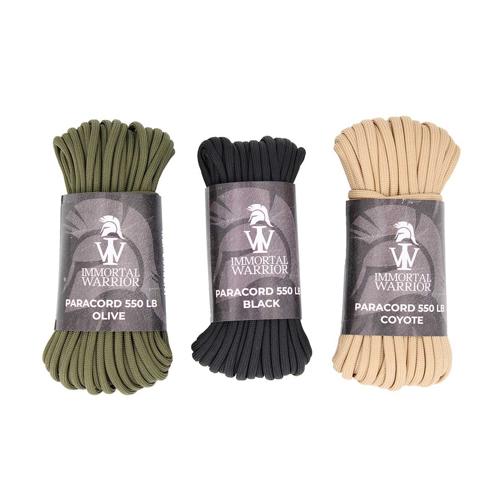 CORDINO IMMORTAL PARACORD 4MM X 15M 550LB NEGRO