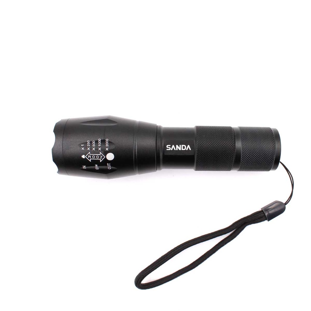 LINTERNA SANDA LED 1200M RECARGABLE NEGRA