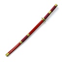 KATANA MADERA BAMBU C/LED 3102 OPC 102CM ROJA