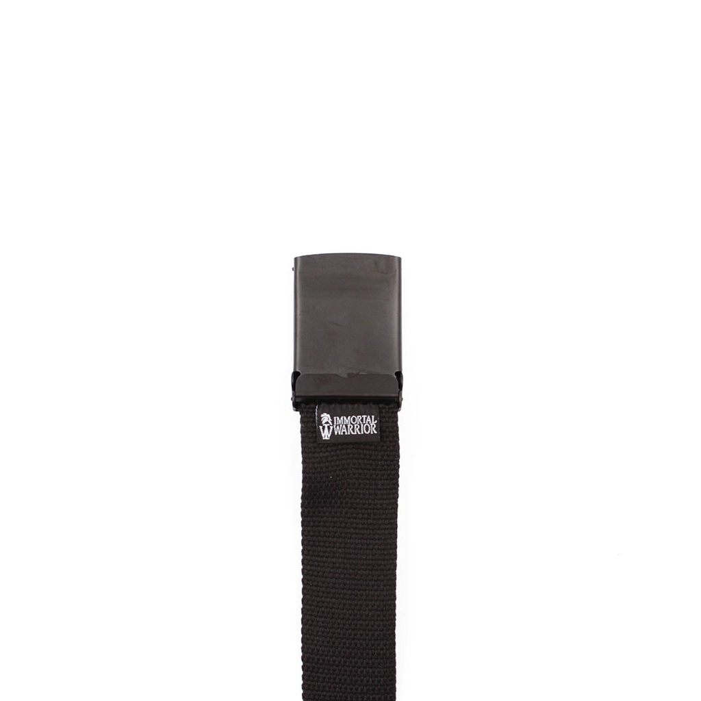 CINTURON IMMORTAL HEBILLA METALICA TAPETA LISO NEGRO