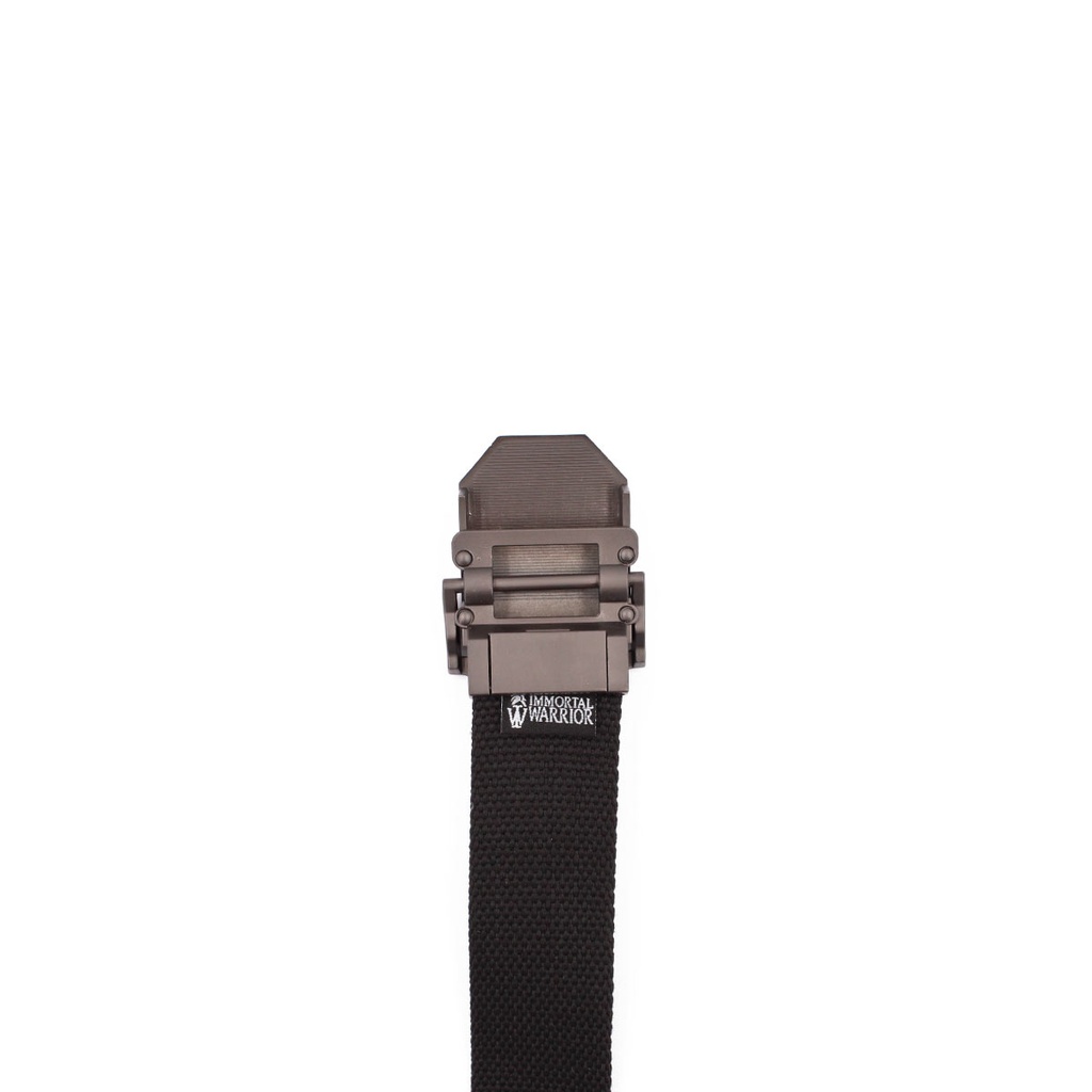 CINTURON IMMORTAL HEBILLA METALICA TAPETA LISO NEGRO