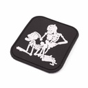 PARCHE IMMORTAL PVC 3D 2 ESQUELETOS NEGRO-FLUORESCENTE