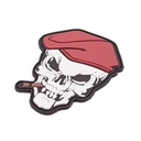 PARCHE IMMORTAL PVC CALAVERA BOINA PURO ROJO-GRIS