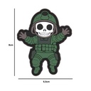 PARCHE IMMORTAL PVC 3D ESQUELETO MILITAR VERDE