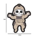PARCHE IMMORTAL PVC 3D ESQUELETO MILITAR GRIS