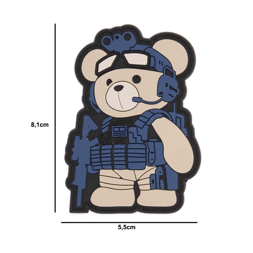 PARCHE IMMORTAL PVC 3D TEDDY TACTICO GRIS