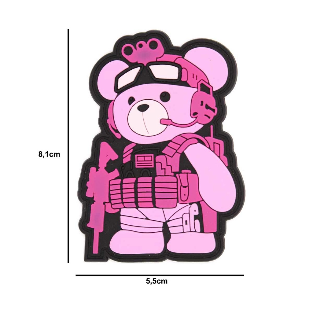 PARCHE IMMORTAL PVC 3D TEDDY TACTICO ROSA