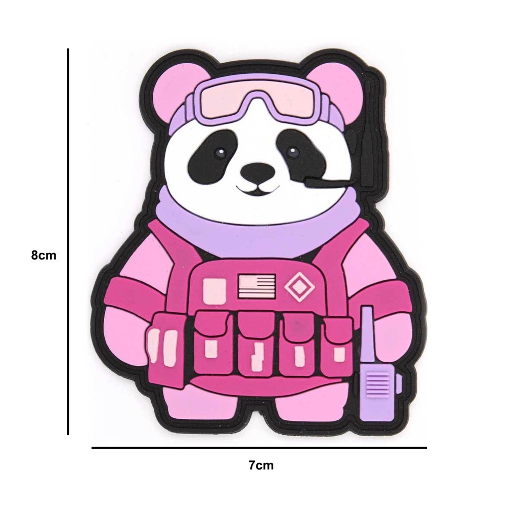 PARCHE IMMORTAL PVC 3D OSO PANDA TACTICO ROSA