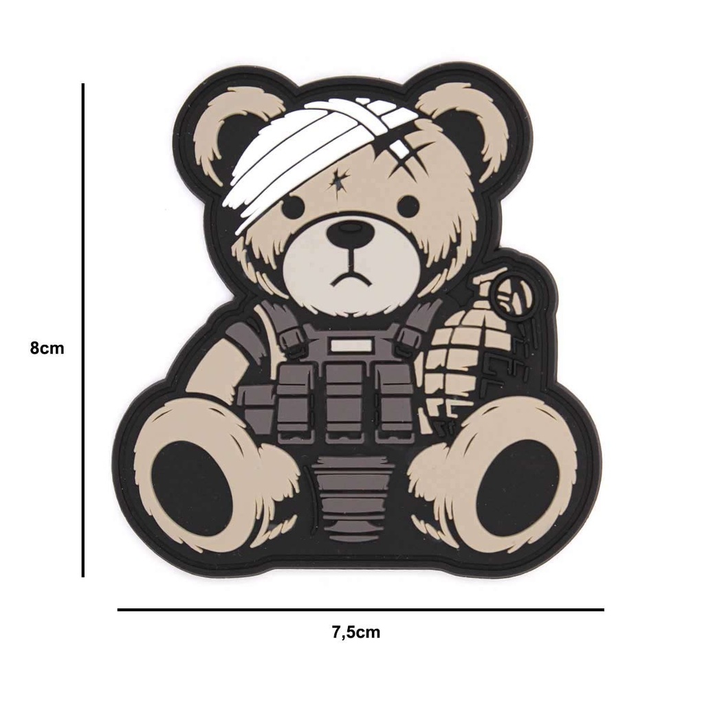 PARCHE IMMORTAL PVC 3D TEDDY AUCH GRIS