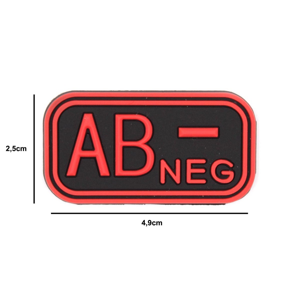 PARCHE IMMORTAL PVC GRUPO SANGUINEO AB NEGATIVO ROJO