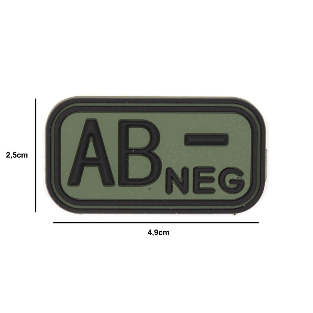 PARCHE IMMORTAL PVC GRUPO SANGUINEO AB NEGATIVO VERDE