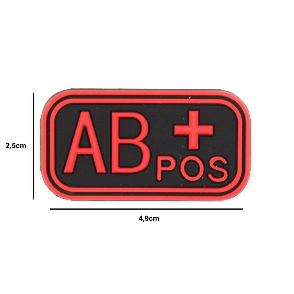 PARCHE IMMORTAL PVC GRUPO SANGUINEO AB POSITIVO ROJO