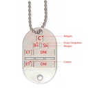 CHAPA IDENTIFICACION E.T. GRABADO LASER 1PCS PLATA