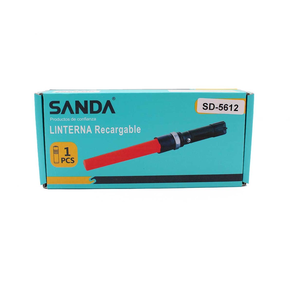 LINTERNA SANDA RECARGABLE 2 CONOS NEGRA
