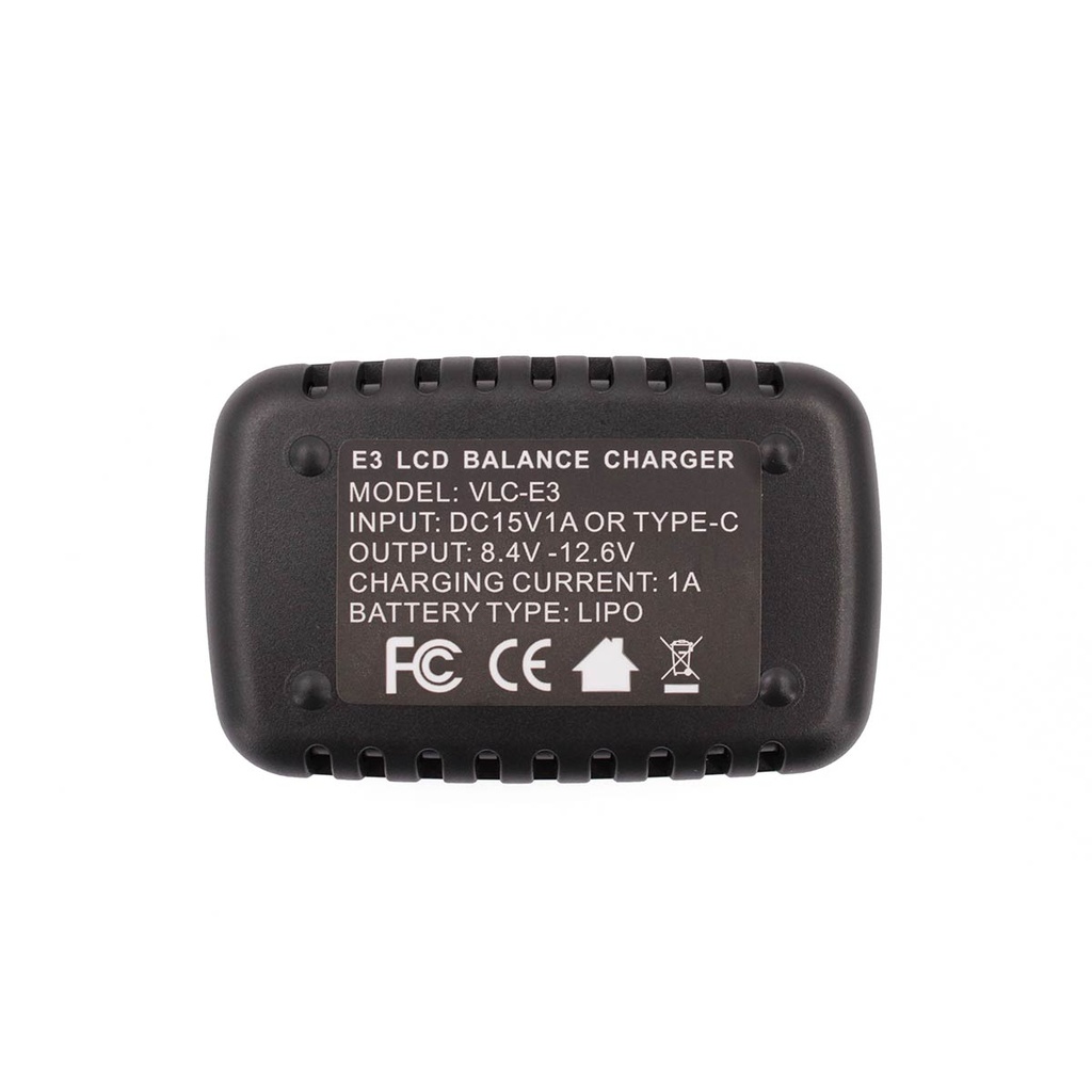 CARGADOR BATERIA BALENCEADOR VLC PRO CON COMPROBADOR IP-E3 LIPO 7.4V/11.1V NEGRO