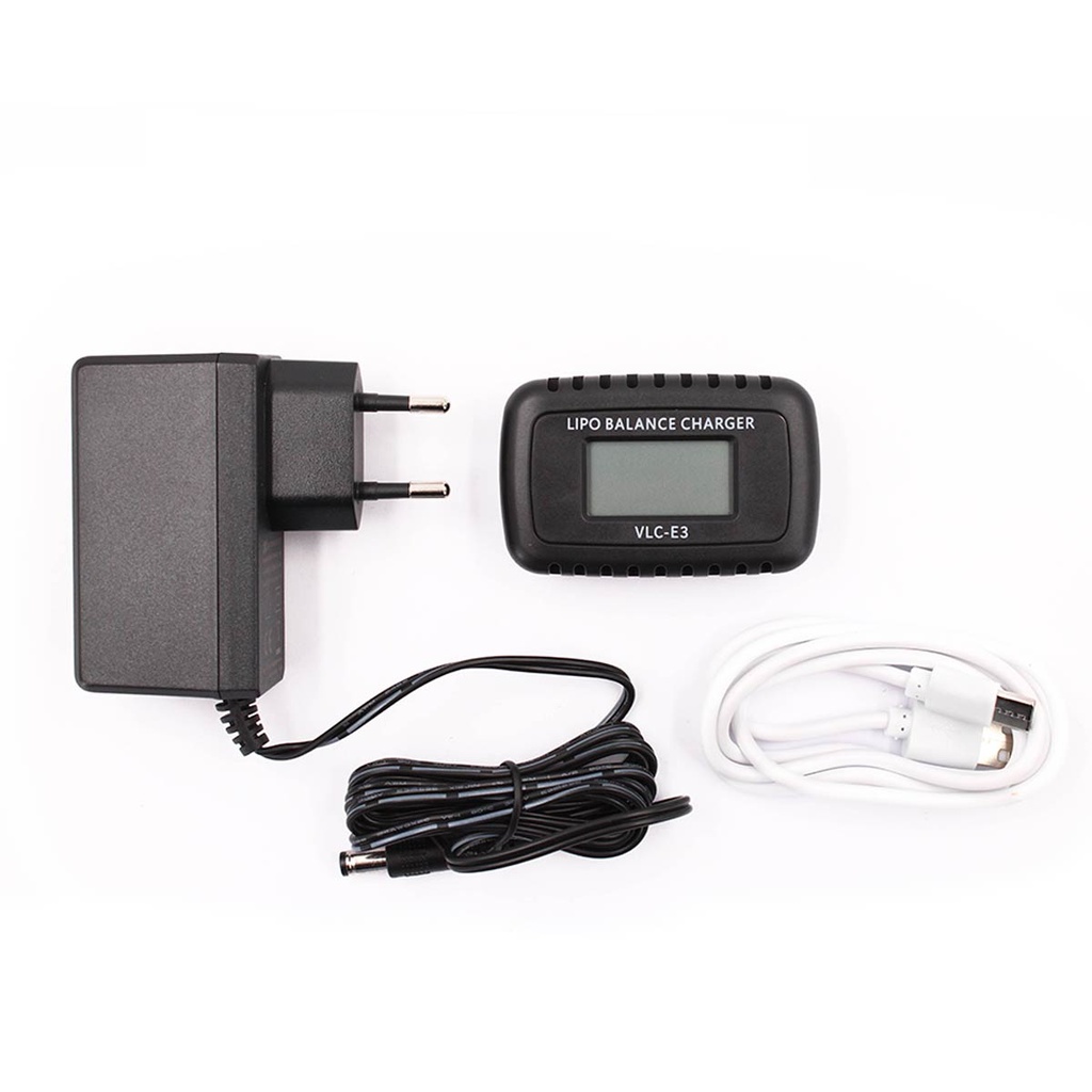 CARGADOR BATERIA BALENCEADOR VLC PRO CON COMPROBADOR IP-E3 LIPO 7.4V/11.1V NEGRO