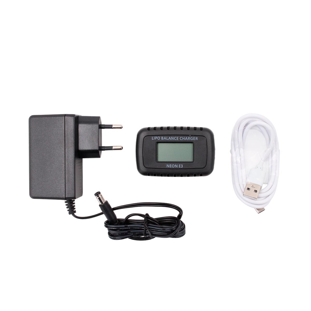 CARGADOR BATERIA BALENCEADOR VLC PRO CON COMPROBADOR IP-E3 LIPO 7.4V/11.1V NEGRO