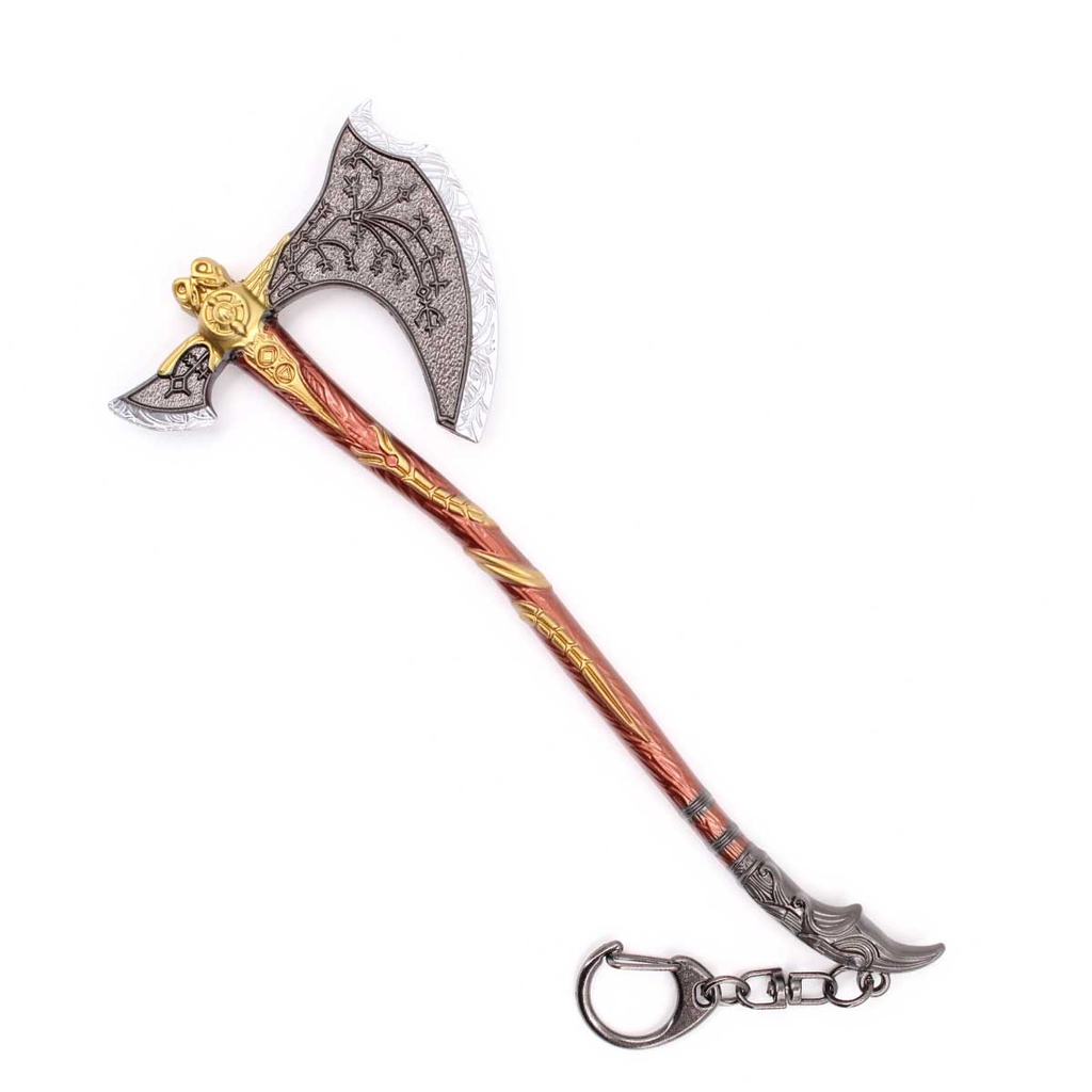 LLAVERO HACHA 1256 GOW 17 CM PLATA-DORADO