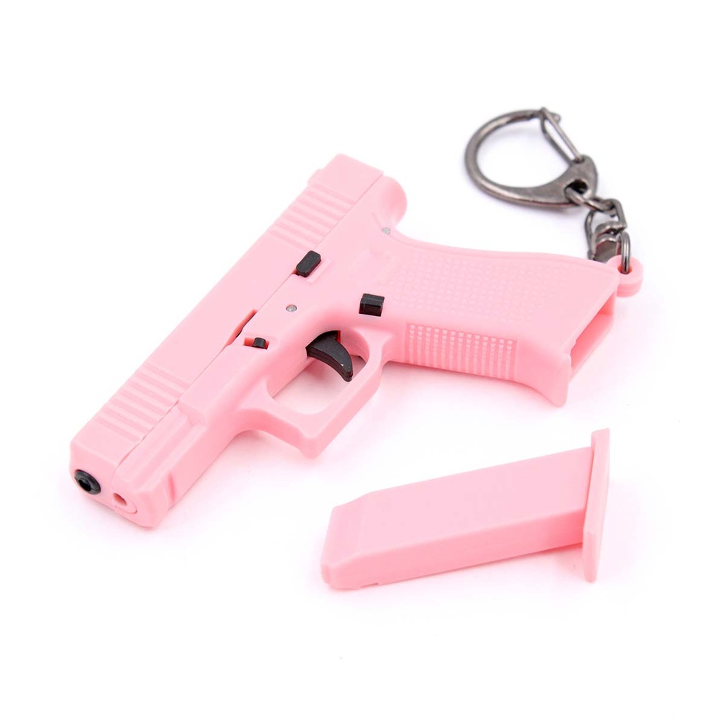 LLAVERO PISTOLA G18 6,5 CM ROSA