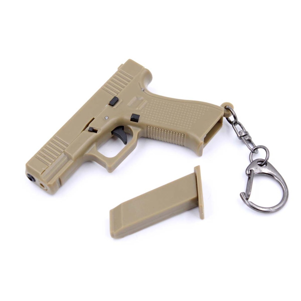 LLAVERO PISTOLA G18 6,5 CM TAN