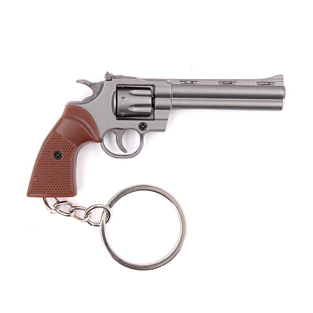 LLAVERO REVOLVER 357 7,3 CM PLATA