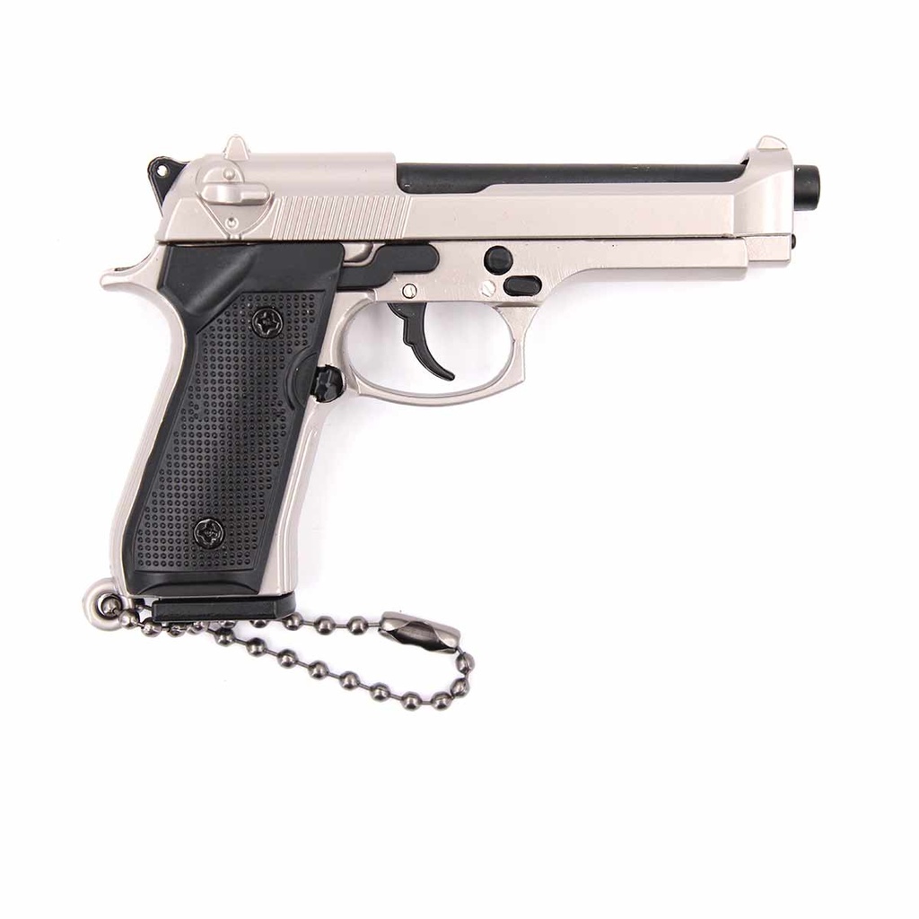 LLAVERO PISTOLA B92F 7 CM PLATA