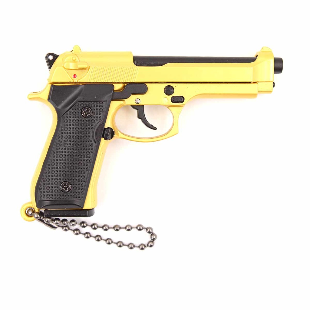 LLAVERO PISTOLA B92F 7 CM DORADO