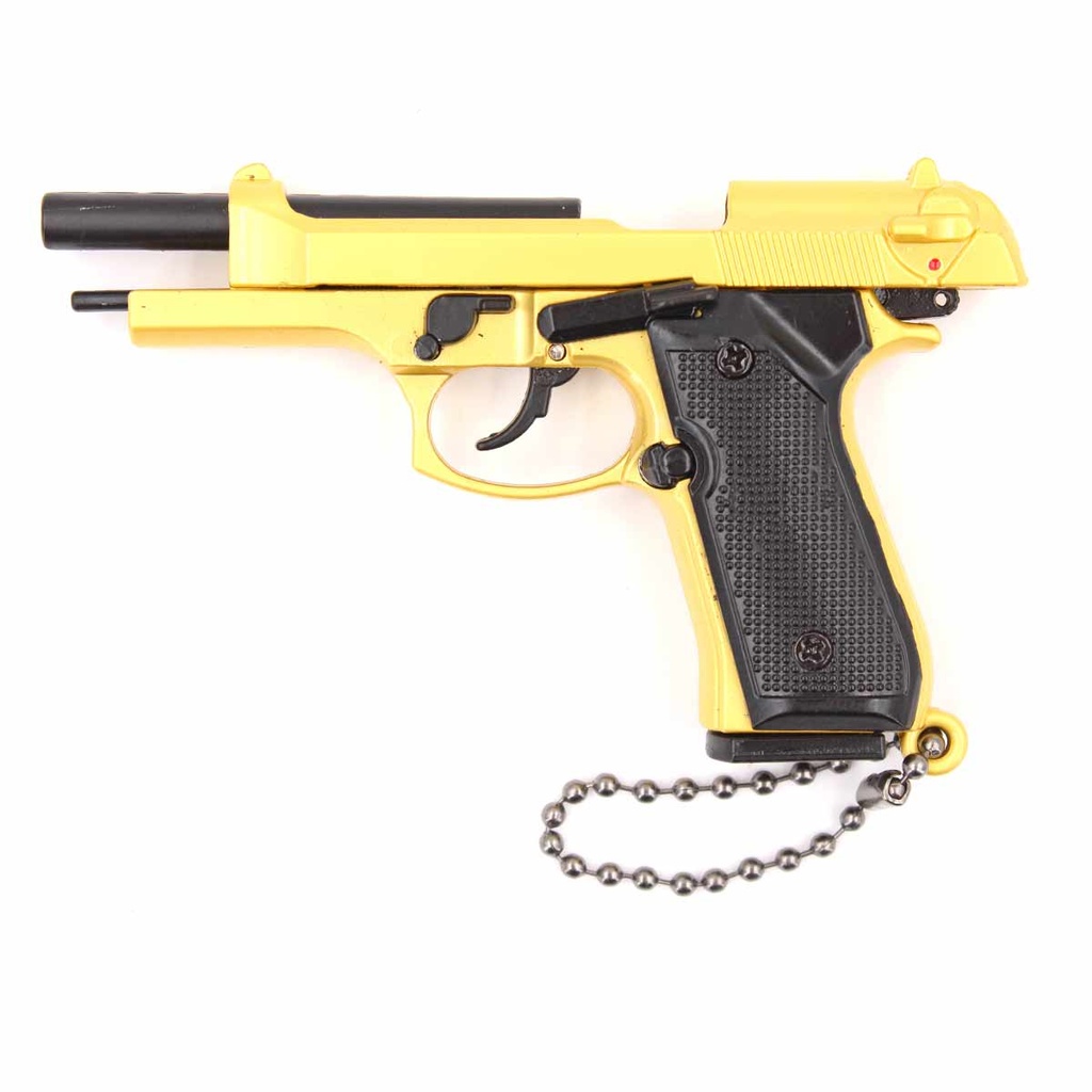 LLAVERO PISTOLA B92F 7 CM DORADO