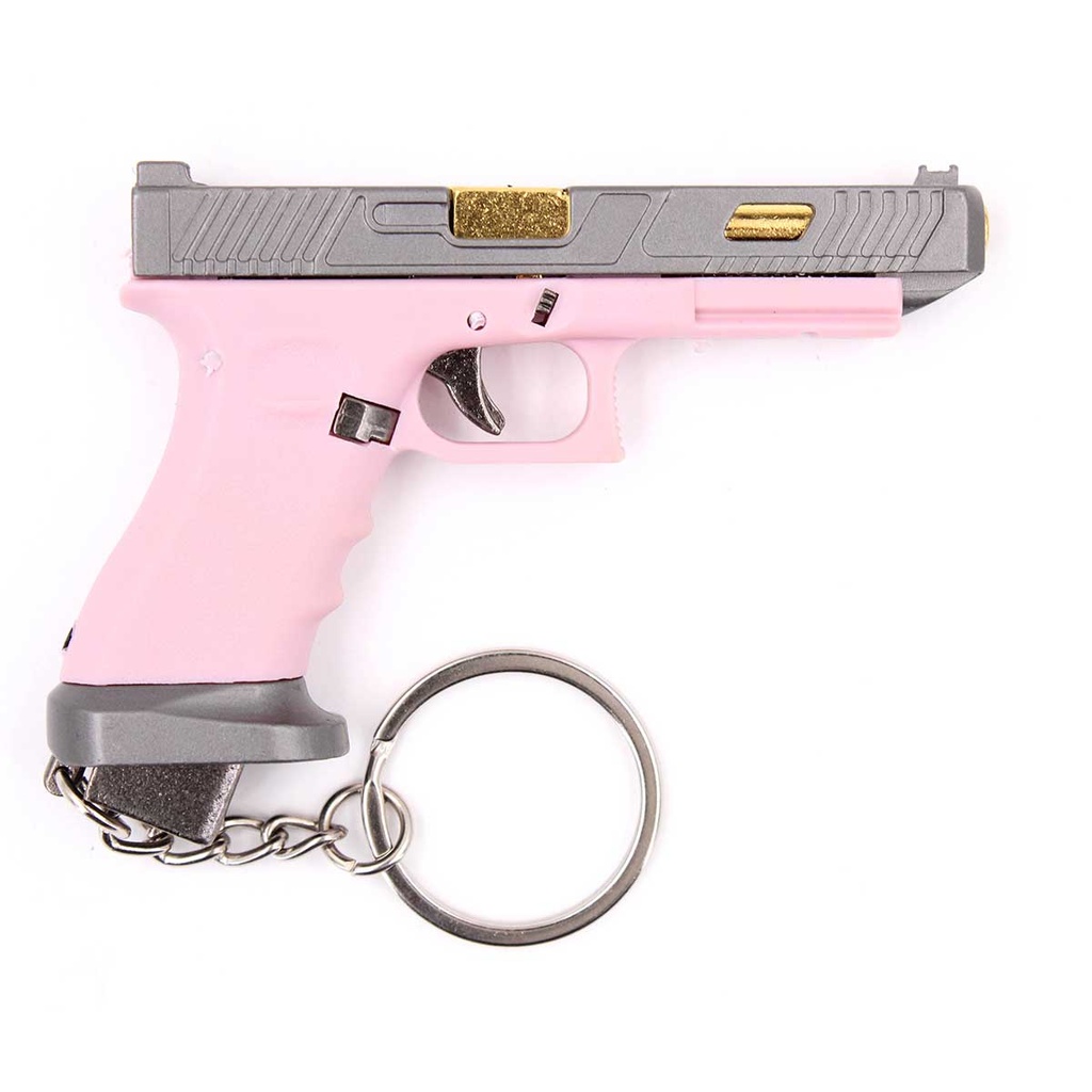 LLAVERO PISTOLA G34 7 CM ROSA-GRIS