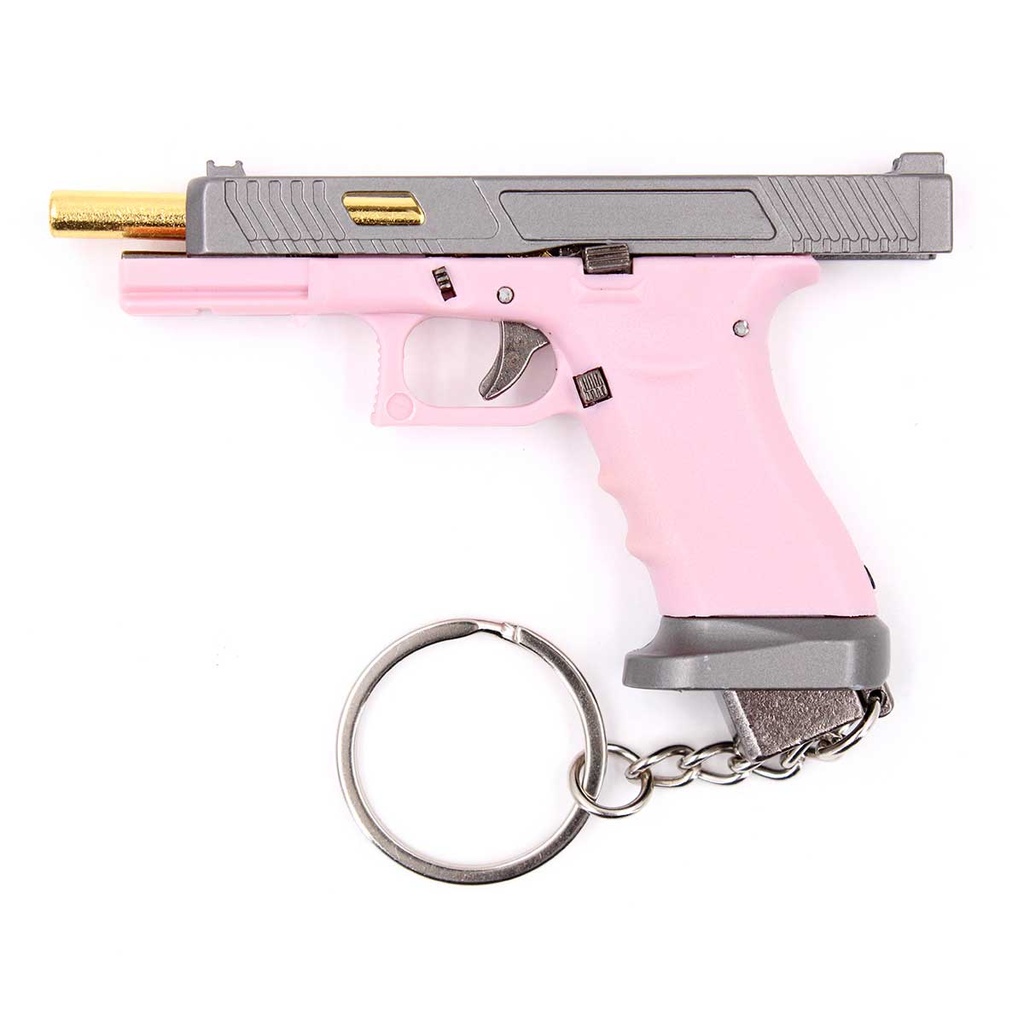 LLAVERO PISTOLA G34 7 CM ROSA-GRIS