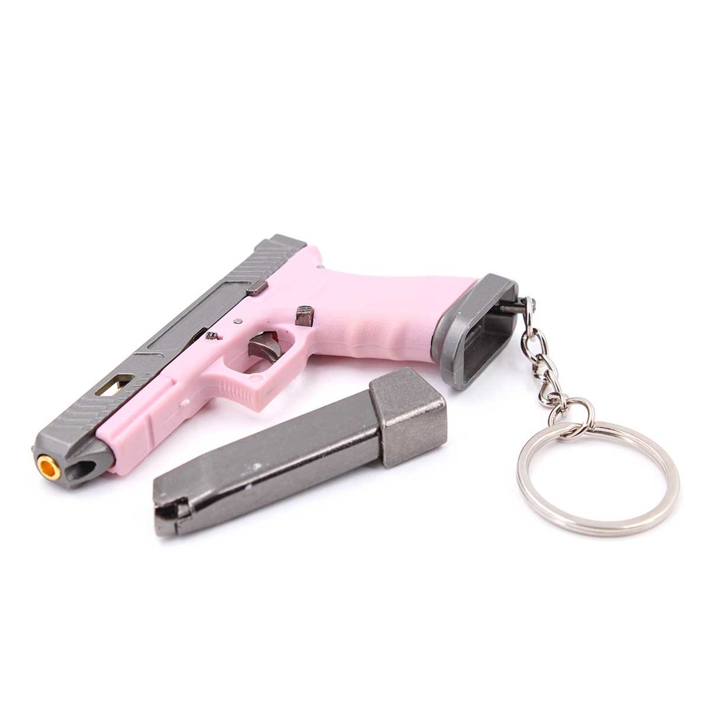 LLAVERO PISTOLA G34 7 CM ROSA-GRIS
