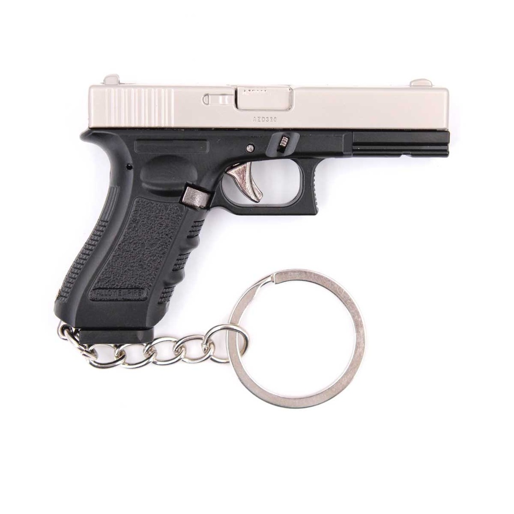 LLAVERO PISTOLA G17 6,5 CM NEGRO-PLATA
