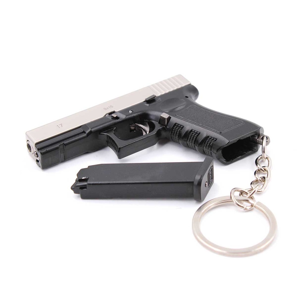 LLAVERO PISTOLA G17 6,5 CM NEGRO-PLATA