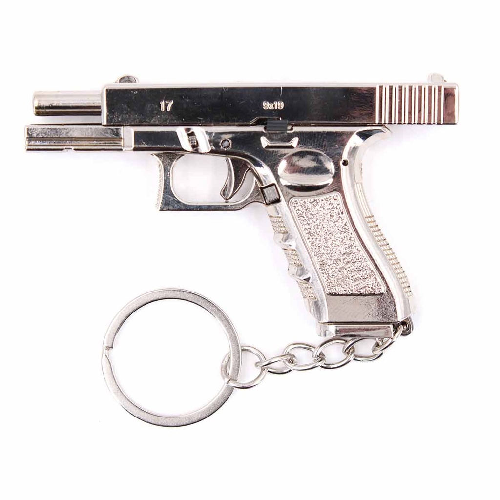 LLAVERO PISTOLA G17 6,5 CM PLATA
