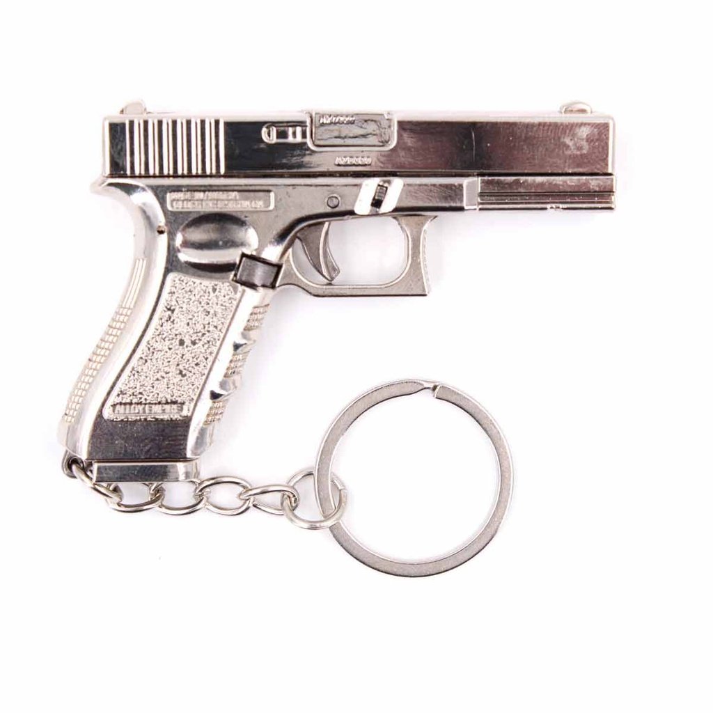 LLAVERO PISTOLA G17 6,5 CM PLATA