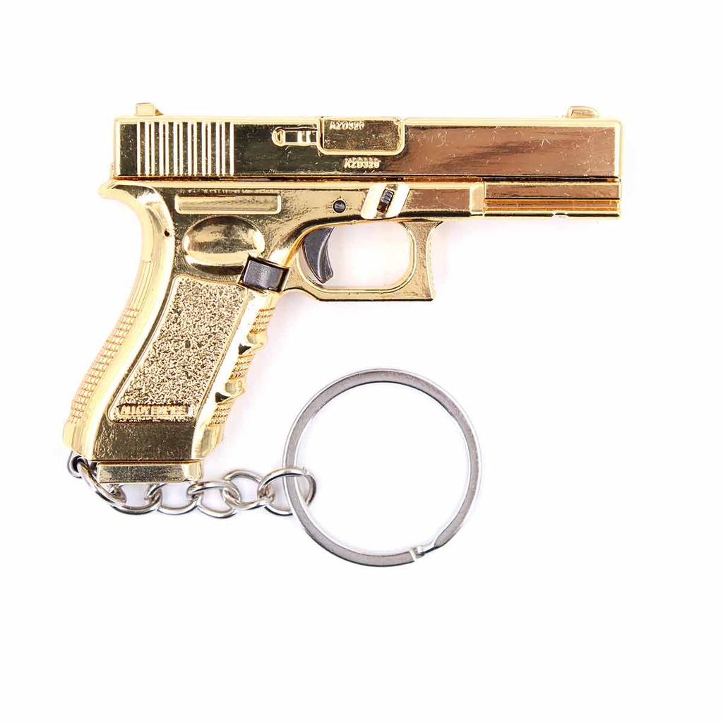 LLAVERO PISTOLA G17 6,5 CM DORADO