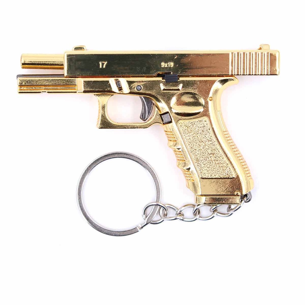 LLAVERO PISTOLA G17 6,5 CM DORADO