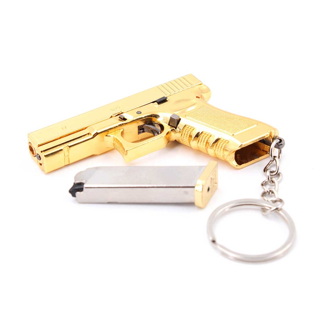 LLAVERO PISTOLA G17 6,5 CM DORADO