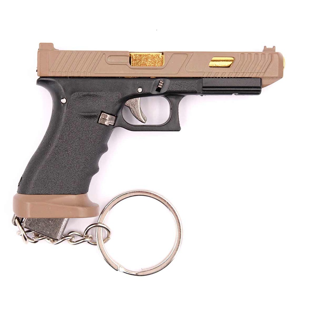 LLAVERO PISTOLA G34 7,5 CM TAN-NEGRA