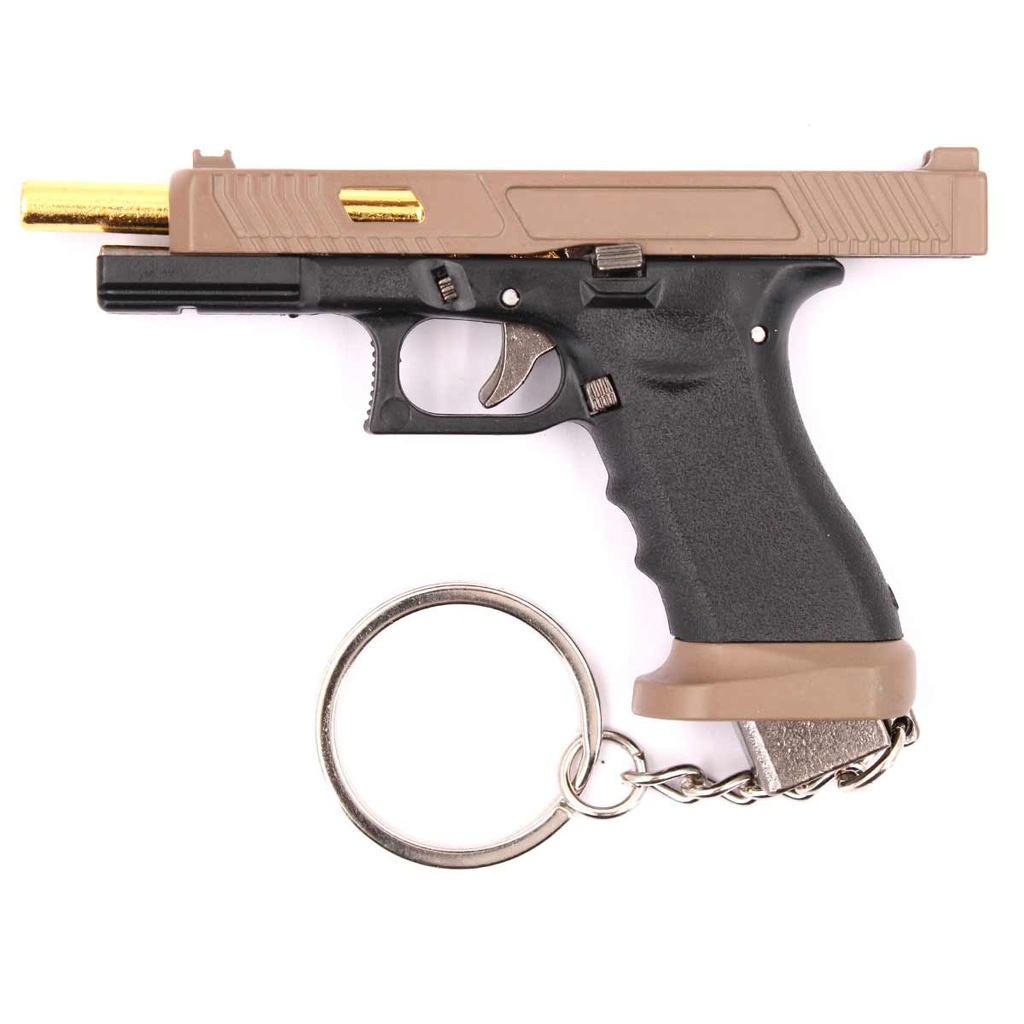 LLAVERO PISTOLA G34 7,5 CM TAN-NEGRA