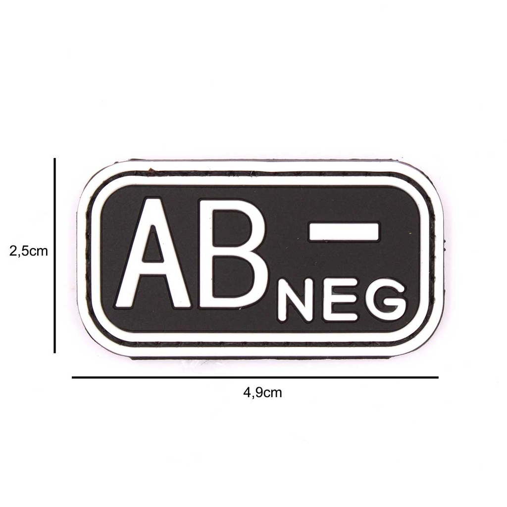 PARCHE IMMORTAL PVC GRUPO SANGUINEO AB NEGATIVO NEGRO