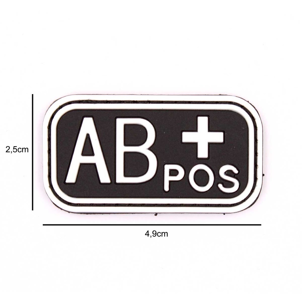 PARCHE IMMORTAL PVC GRUPO SANGUINEO AB POSITIVO NEGRO