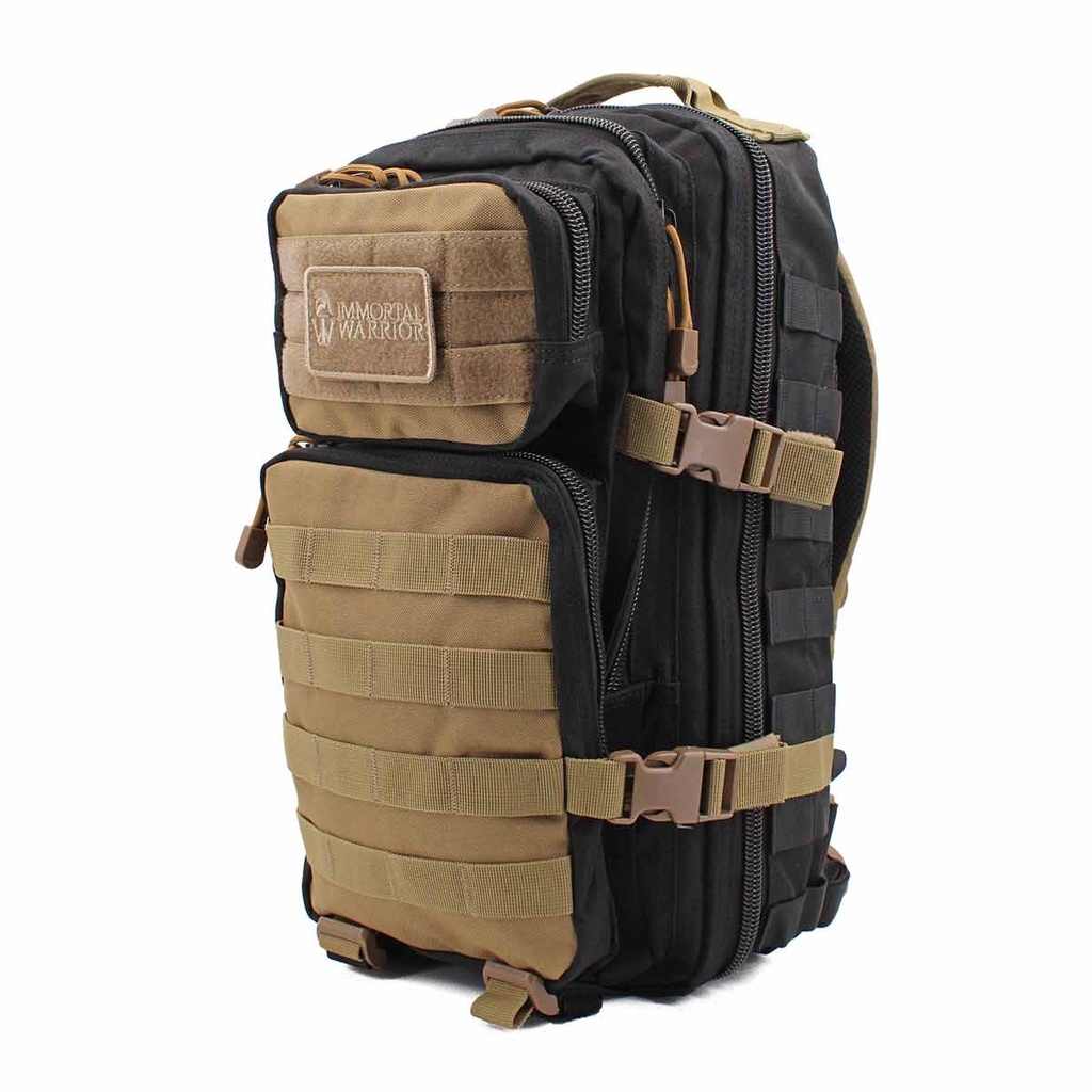 MOCHILA IMMORTAL MOLLE PEQ. 20L NEGRA-TAN