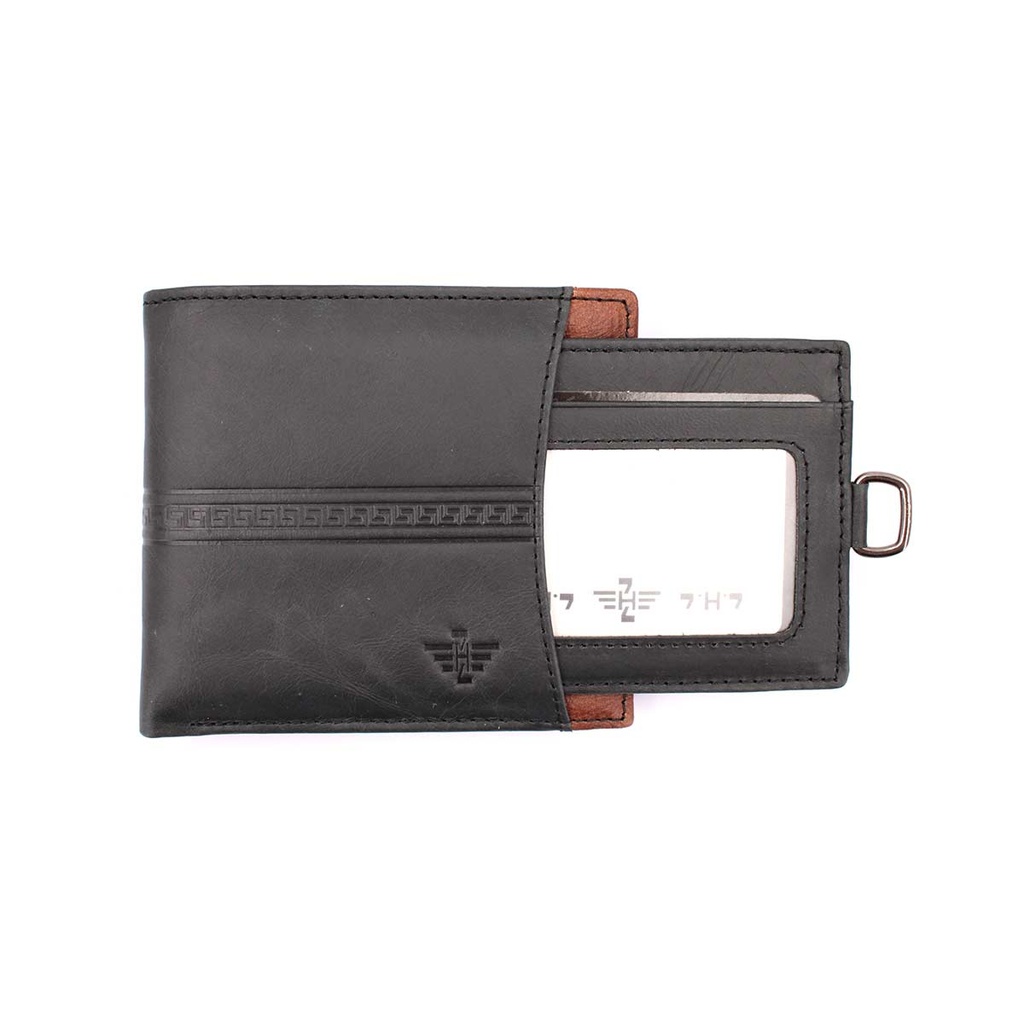 CARTERA PIEL TARJETERO EXTRAIBLE NEGRA