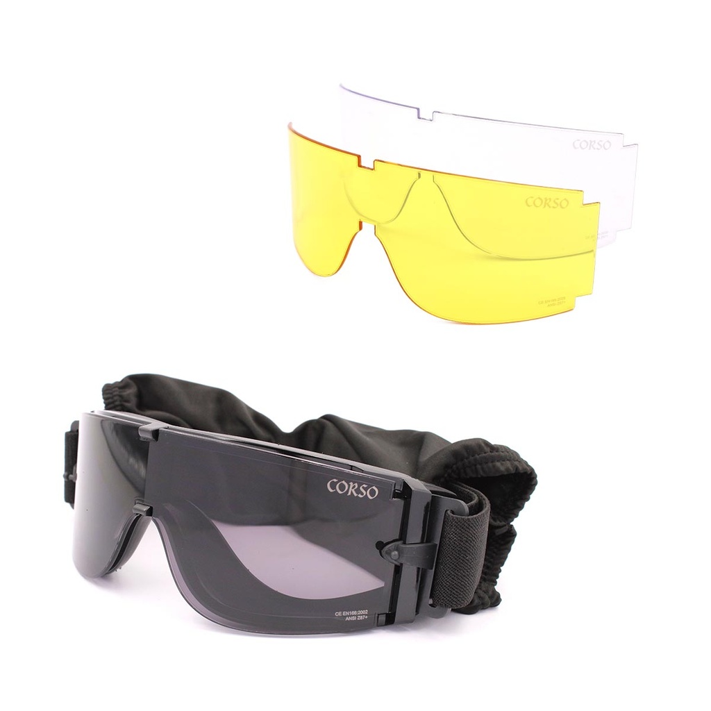 GAFA CORSO REVENGE MK800 3 LENTES NEGRA